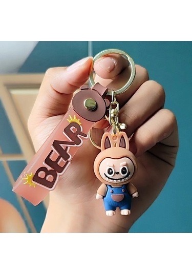 Novahub 2 Adet Küçük Arka Kayış Pantolon Labubu Koyun Çanta Anahtarlığı Kolye Kör Kutu Red, Çinko Alaşım, Açık Sarı Altın Renk, Moda Dekorasyon