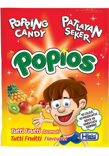 Hleks Patlayan Şeker Popios Kola Tutti Frutti 4 G 40 + 40 Adet