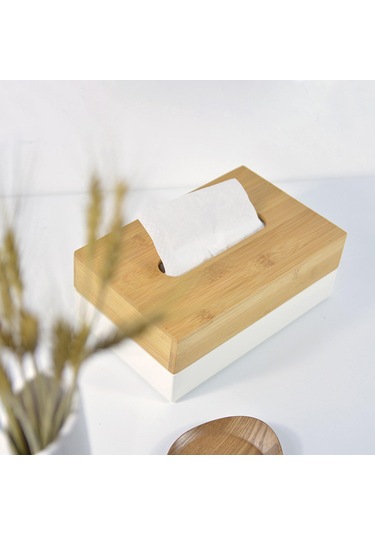 Homyl Dresser Masa Için Mendil Kapak Konteyner Peçete Beyaz Beyaz