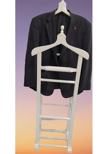 Dilsiz Uşak Çift Tepe Model Parlak Beyaz Lake Boya Askılık Kayın Beyaz