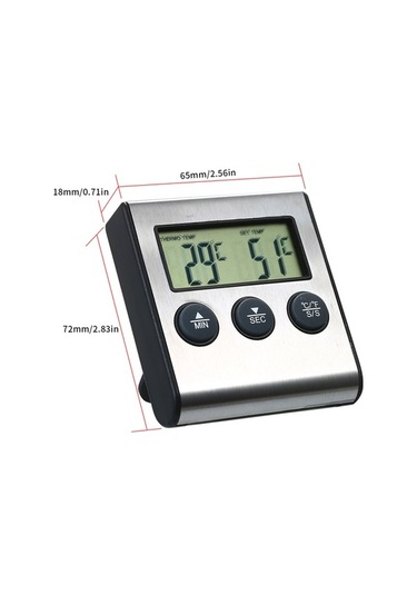 Besthome1 Gıda Isı Ölçer, 0-250 C, Zamanlayıcı, Alarm, Lcd, Bbq/mutfak, Renkli Çok Renkli