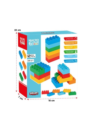 Makro 6 Renkli Tuğla Bloklar