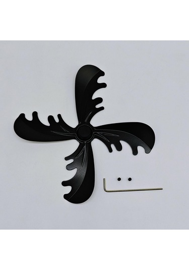 Suntek Magideal Şömine Vantilatör Pervanesi 18 Cm Vidalı Odun Siyah