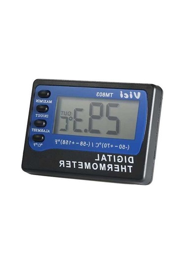 Pazly Vici Dijital Buzdolabı Sicaklık Ölçer - İki Yollu, Su Geçirmez, Alarm, Lcd, Siyah + Mavi