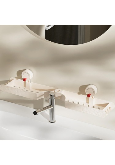 Suntek Banyo Rafı Matkapsız Zarif Düzenleyici Daire Tuvalet Yurt Beyaz