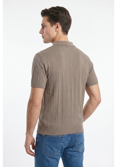 Baglan Erkek Spor Polo Yaka Triko Tişört Bgl-st05373 Vizon