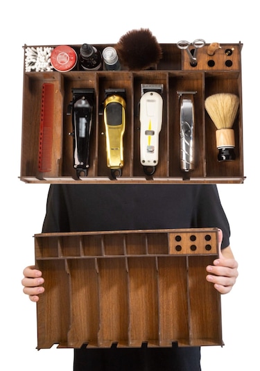 Ahşap Profesyonel Kuaför Berber Malzeme Organizeri