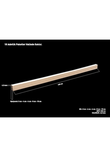 Boyanabilir Dekoratif Duvar Çıtası 3 Cm Genişliği 10'Lu Set
