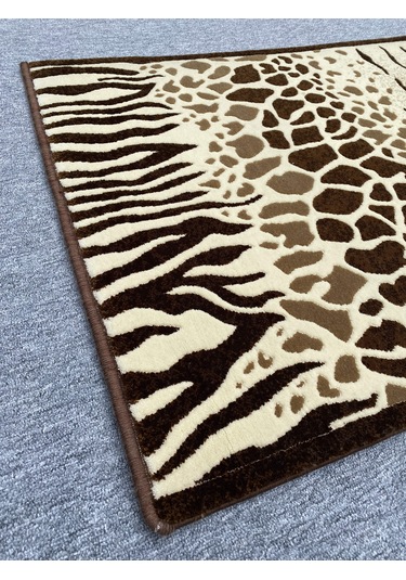 Saray Vizyon 11121 R 80x100 Kahve Krem Leoparlı Kesme Halı