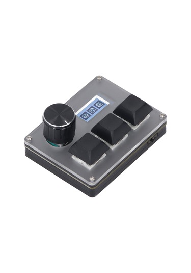 Wezone Kablolu Özel Klavye: 3 Tuş + Dönüştürücü, 0.96 İnç Lcd Renkli Ekran, Rgb Işık Efekti, Akrilik Malzeme, 3 Senaryo Modu