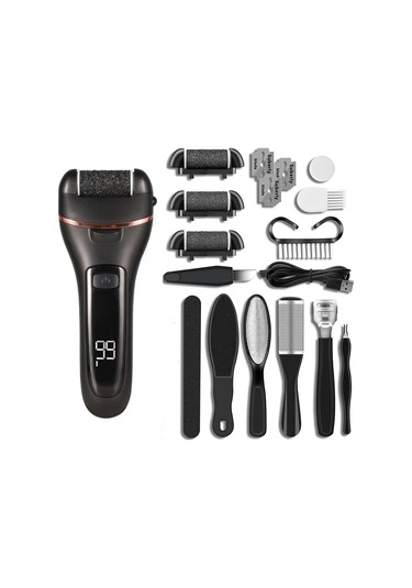 Moveevo Elektrikli Şarj Edilebilir Ayak Öğütücü Dijital Ekran Nasır Sökücü Ayak Pedikür Aletleri Seti Ölü Deriyi