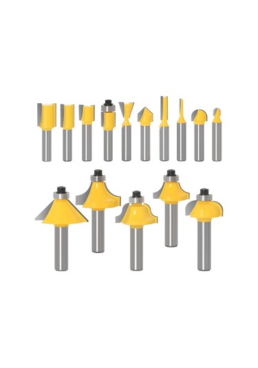 15 Pcs Yönlendirici Bitleri 1/4 Shank Yönlendirici Bitleri Dıy İçin Yeni Başlayan Yönlendirici Bit Kiti, Depolama Çantası İle Ahşap İşleme Projesi
