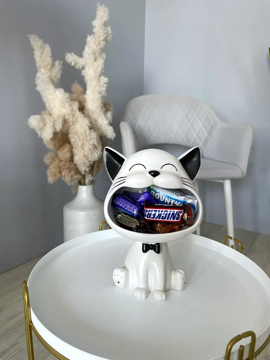 Cre Art Kedi Şekerlik Vazosu Şekerlik Dekoru İç Mek 360661355 Siyah