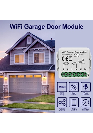 Tuya Wifi Garaj Kapısı Açıcı Denetleyicisi Cep Telefonu Alexa İle Uyumlu Uzaktan App Kontrolü