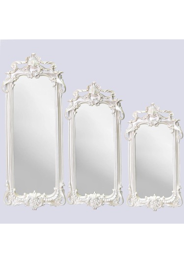 Royal 3'lü Ayna İnci Beyaz