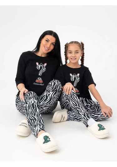 Sofia Trikotaz Pyjama %100 Pamuk 245045165 Siyah