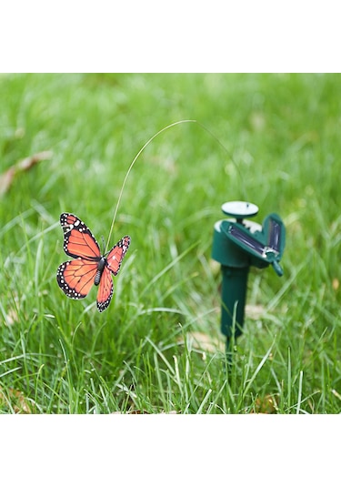 Qingmipy Güneş Enerjili Uçan Kelebek Ve Kuş Bahçe Dekoru - Gerçekçi Hareketli Süs