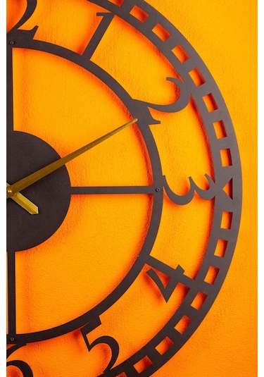 Rakamlı Metal Siyah Duvar Saati 1,5 Mm Kalınlık 100x100 Cm Siyah
