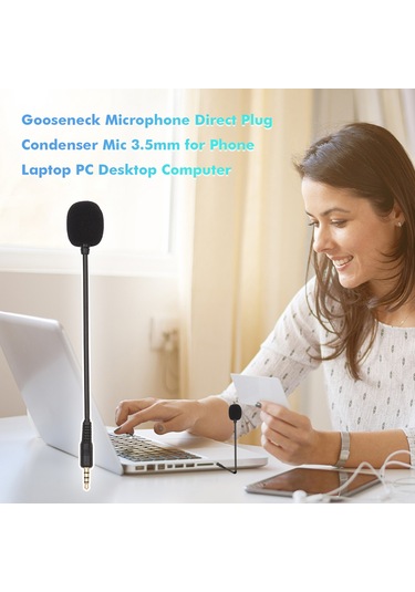 Lemestar "yüksek Hassasiyetli 3.5mm Gooseneck Mikrofon - Pc/laptop İçin Stüdyo Kalitesinde Konuşma Ve Kayıt"