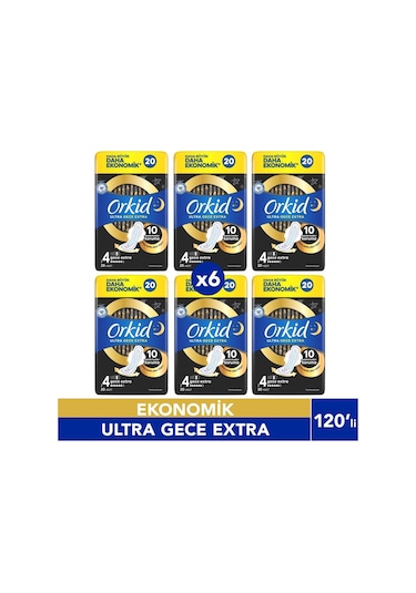 Ultra Gece Ekstra Hijyenik Ped 20 Adet 4 Boy 6 Adet