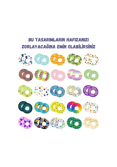 Doerkids Abstract Memory Game Eşleştirme Beceri Hafıza Oyunu 4 Farklı Kullanım