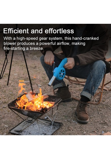 Jeehugo Dışarıda Manually Çalışan Yangın Açıcı Blower, Kamp Ve Barbekü İçin Taşınabilir Yardımcı Aygıt, Mavi Renkli Çok Renkli