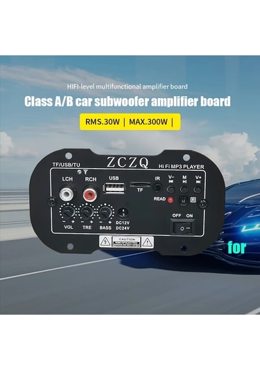 Globalbloom Siyah 12v Araç Subwoofer Amplifikatör Kartı 300w Yüksek Hassasiyet 30w Rms Çağdaş Tasarım
