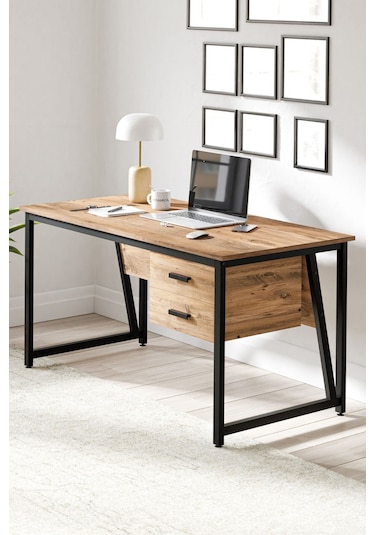 Ms2c Çalışma Masası, Ofis Masası - 70x140 Cm - Çam Ms2c - Çam