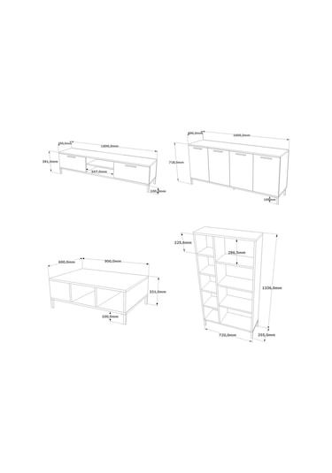 Robinhome Robin Home Troya Serisi Tv Ünitesi Orta Sehpa Konsol Kitaplık