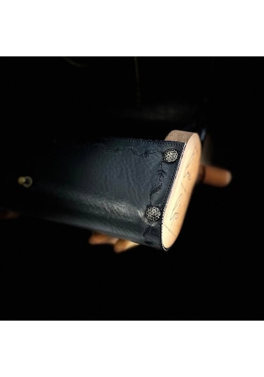 Hakiki Deri, El Yapımı Bayan Çanta, Bayan Cüzdan Larissa V23 Taş - Siyah