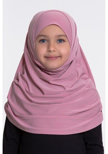 Pudra Pratik Hazır Geçmeli Çocuk Tesettür Bone Sandy Kumaş Kendin Pudra