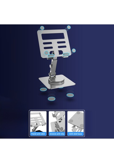 Telefonlar, Tabletler Mt136 Alüminyum Alaşımlı Stand Ayarlanabilir Masaüstü Tutucu Gümüş