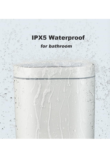 Qianfan Otomatik Banyo Çöp Kutusu, 2,3 Galon Akıllı Çöp Kutusu, Beyaz