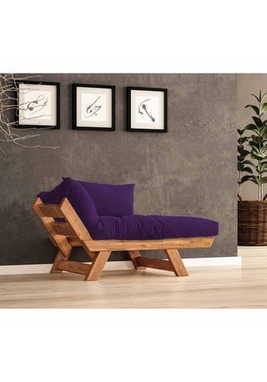 Woodesk Adalar Masif Tik-mor Renk Berjer Cpt8157-140 Mor