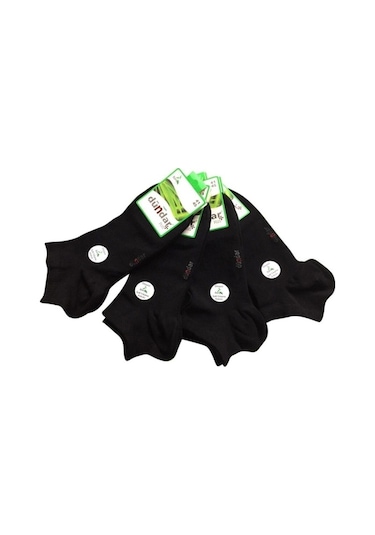 12'Li Dündar Erkek Bambu Parfümlü Dikişsiz Siyah Patik Çorap-Siyah