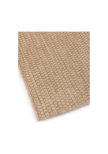 Saraz Halı Sisal Jut Hasır Model Tek Renk Dokuma Yıkanabilir Toz Vermez Halı Kahve Kahve