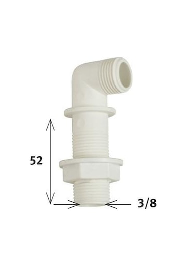 Klozet Temiz Su Giriş Dirseği 5.2 Cm 3/8 Beyaz