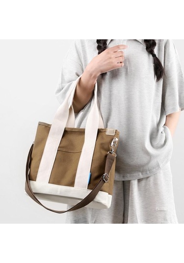 Mavi Kanvas Çanta Çok Cepli Çapraz Vücut Kadın 2024 Yeni Anne Küçük Eğlence Seyahat Küçük Omuz Çantası Mavi