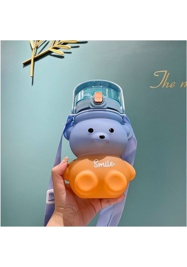 Docodis Gradyan Ayı Çocuk Pipet Su Bardağı Aonn5g Açık Mavi