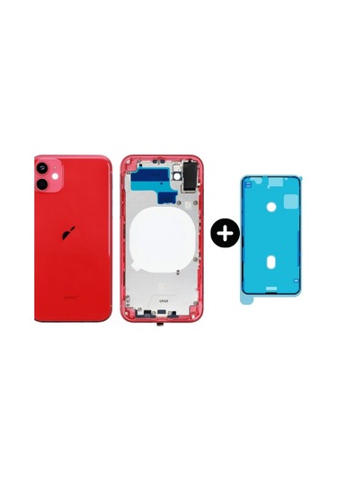 iPhone 11 Uyumlu Boş Kasa Kırmızı + Sıvı Ve Toz Bandı