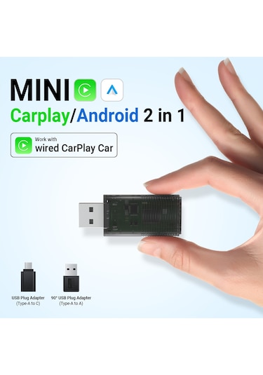Dark 2 İn1 Kablosuz Carplay Ve Android Auto Adaptörü