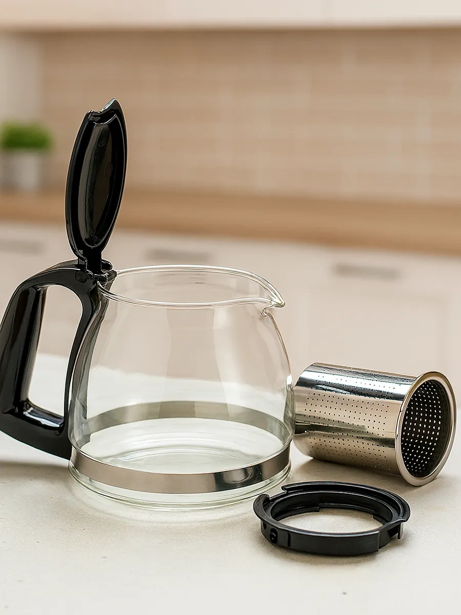 Allbest 700 Ml Cam Demlikli Su Isıtıcı 321010440 Siyah