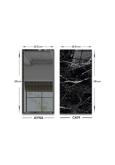 Dekor Camı | Granit Desenli Cam ve Füme Ayna | 10'lu Takım