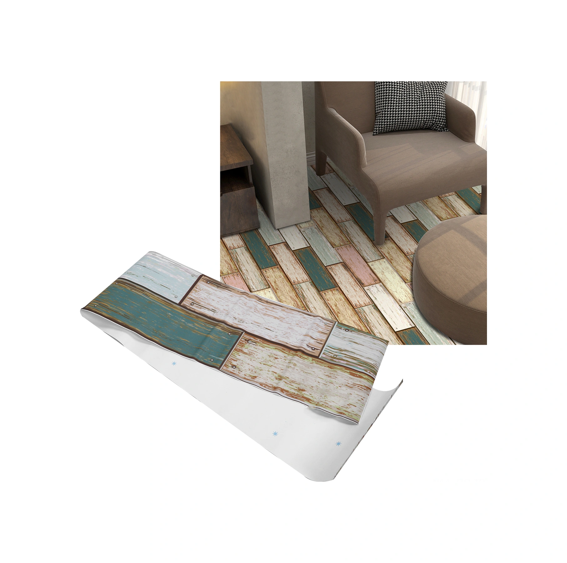 Geeroyoo Pvc Ahşap Desenli Zemin Dekorasyon Sticker, 20x120cm, Otomatik Yapışkan, Su Geçirmez, Mutfak/banyo Uygun, 3d Katmanlı Efekt Diğer