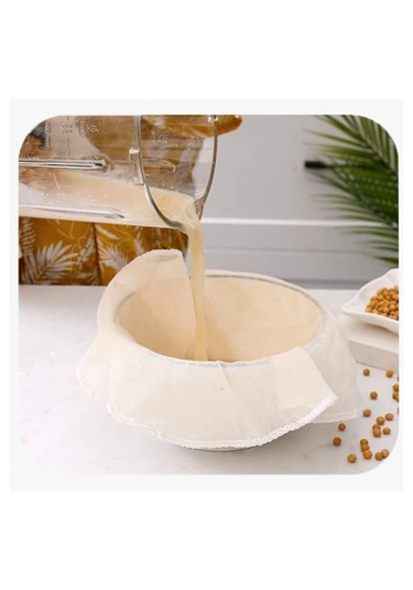 Organik %100 Pamuk 2 Adet Çember Süzme Bezi, Yıkanabilir 2 Ebat Bej