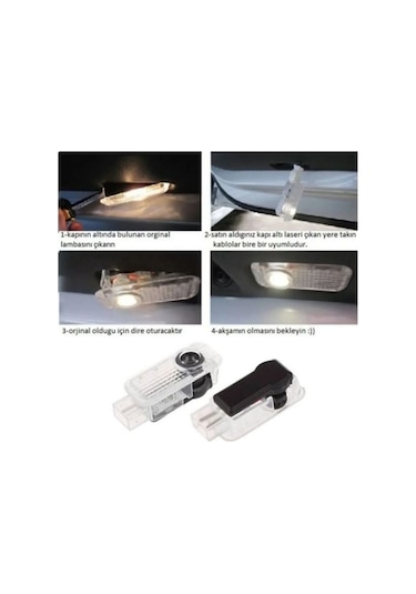 Honda Civic Fd6 2006 2007 Uyumlu Araca Özel Kapı Altı Led 3 Boyutlu Logo Lazer Işık Geçmeli Mod 2