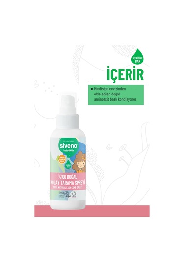 Siveno Doğal Kolay Tarama Spreyi Çocuklar İçin Nemlendirici Hindistan Cevizi Yağlı 100 Ml