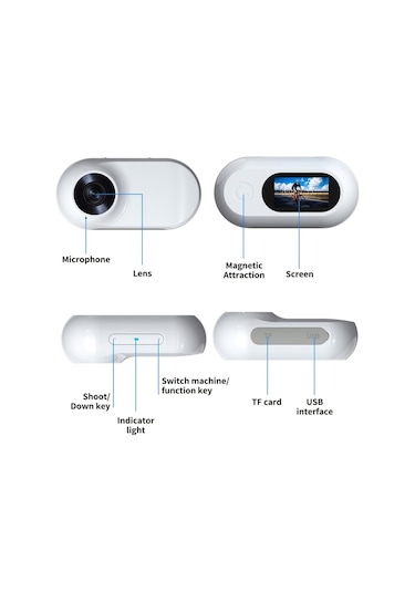 Ximistore9 A100 Mini El Bileği Kamera: Dışarıda Taşınabilir, Manyetik Tutuculu, 1080p Full Hd, Bisiklet Sürüşü Ve Outdoor Etkinlikler İçin Beyaz