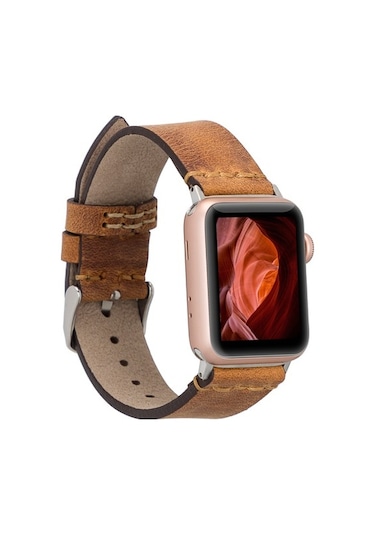 Bouletta Watch Uyumlu Deri Kordon 38-40-41Mm G19-Ba7 Taba