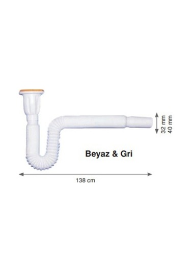 Körüklü Lavabo Sifonu Extra 138cm